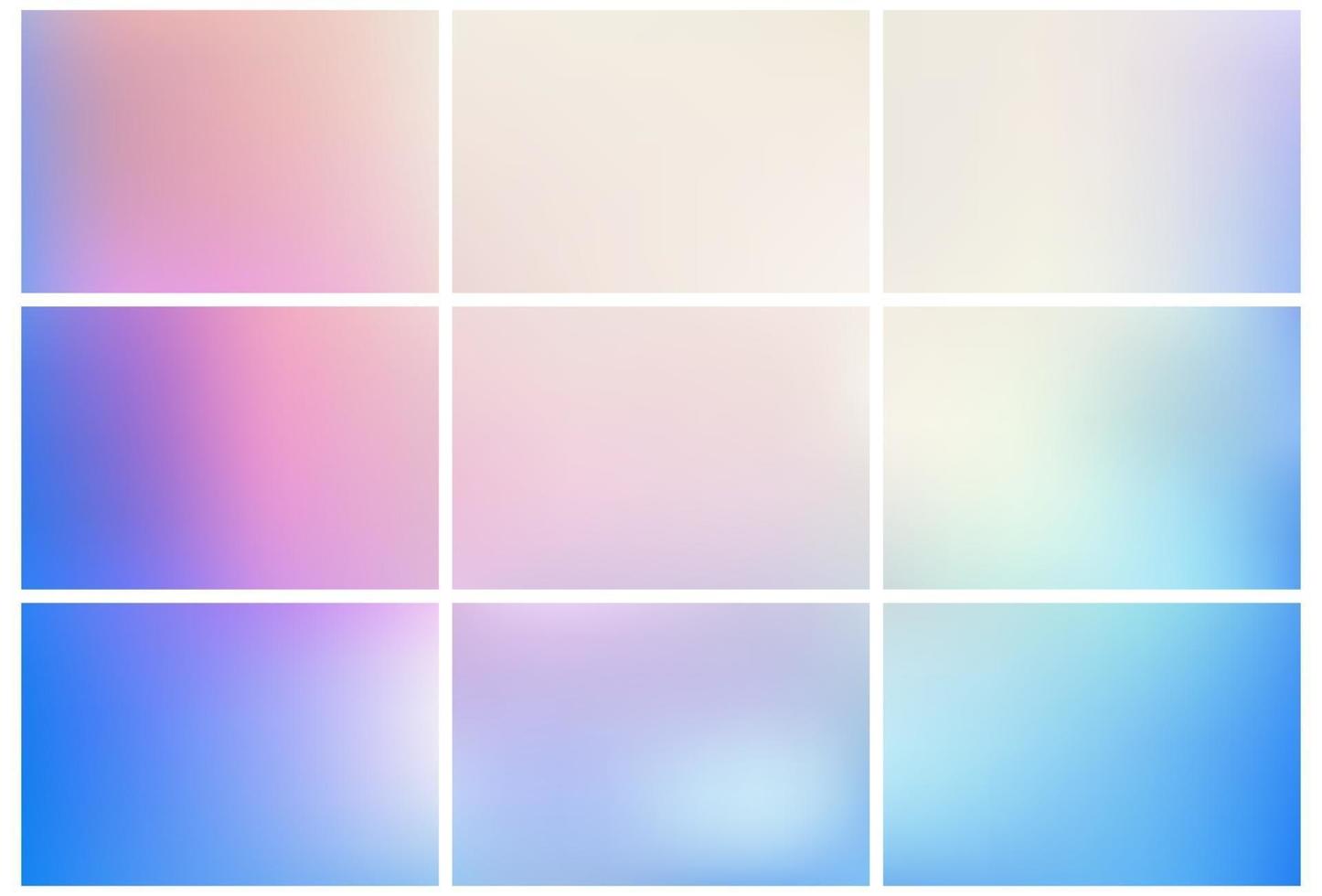 Collection of simple colored gradient mesh backgrounds vector