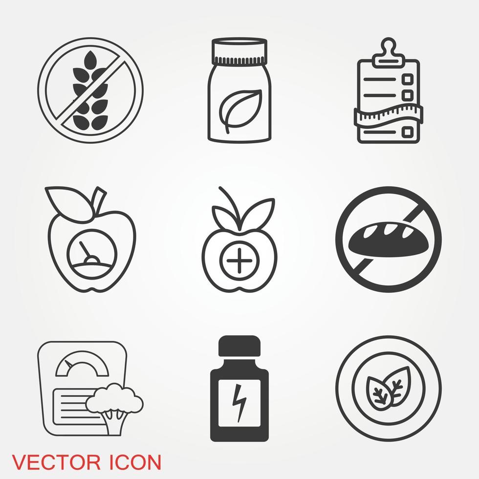 conjunto de iconos dietéticos vector