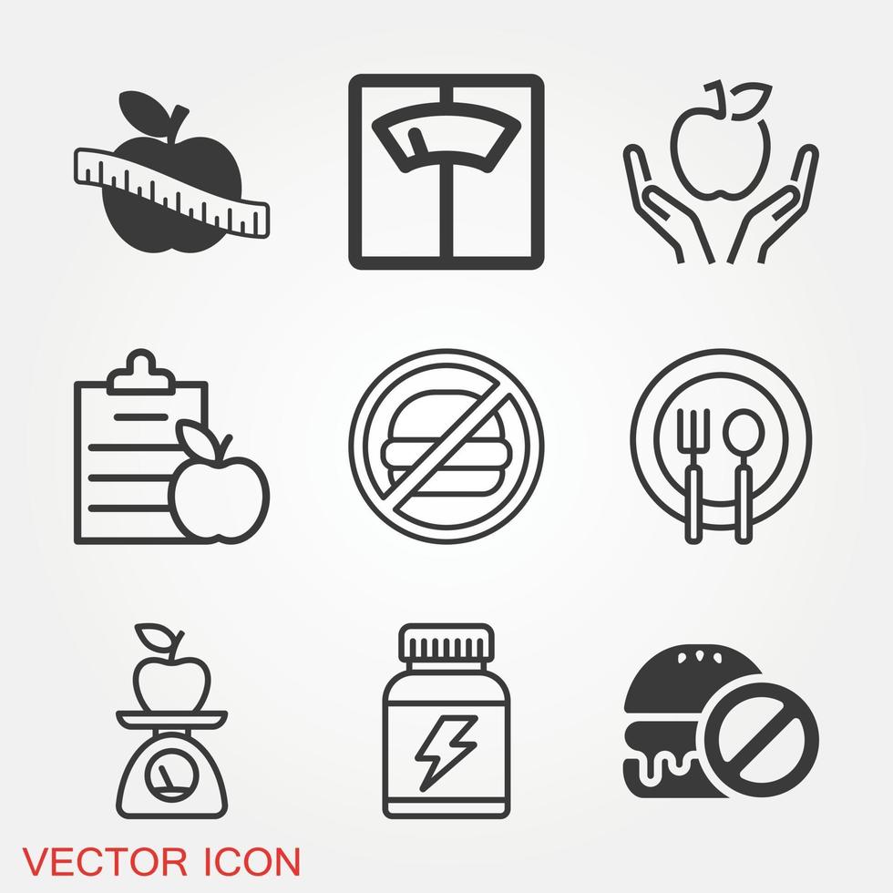 conjunto de iconos dietéticos vector