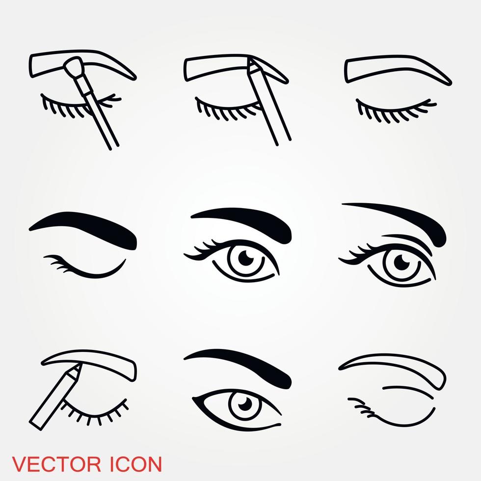 conjunto de iconos de ojos hermosos vector