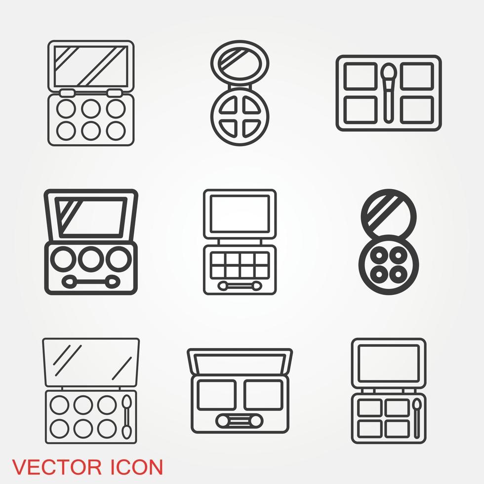 Eyeshadow icons Set vector