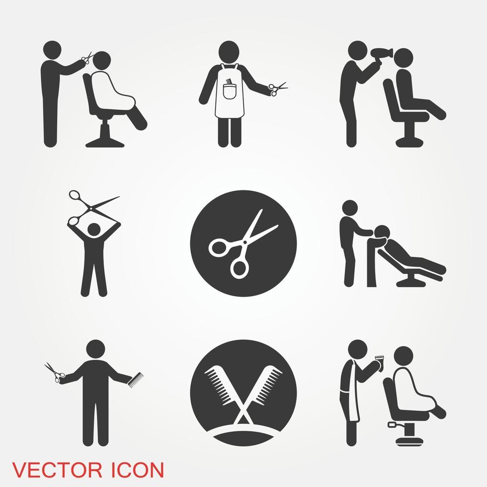 Barber Icons Set vector