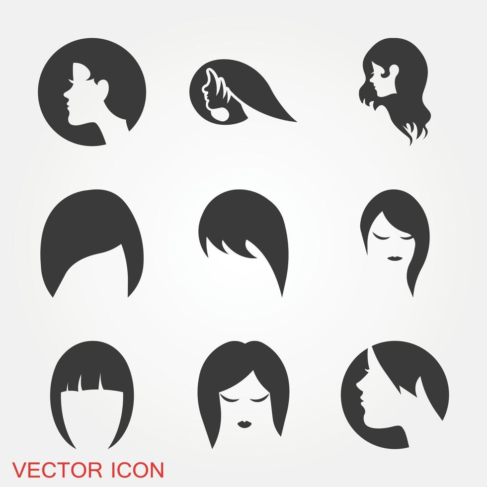 Hairstyle Icons Set vector