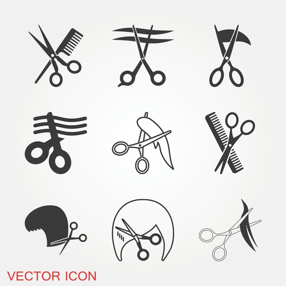 conjunto de iconos de peluquero vector