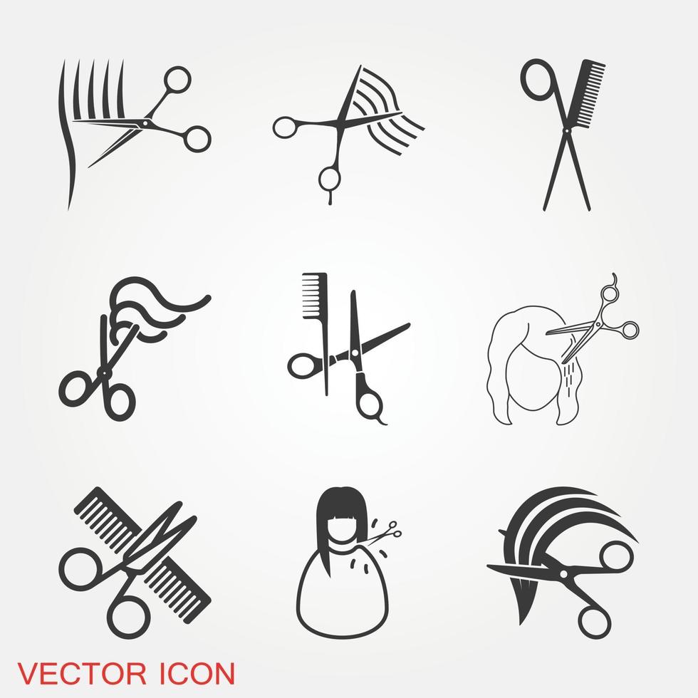 conjunto de iconos de peluquero vector