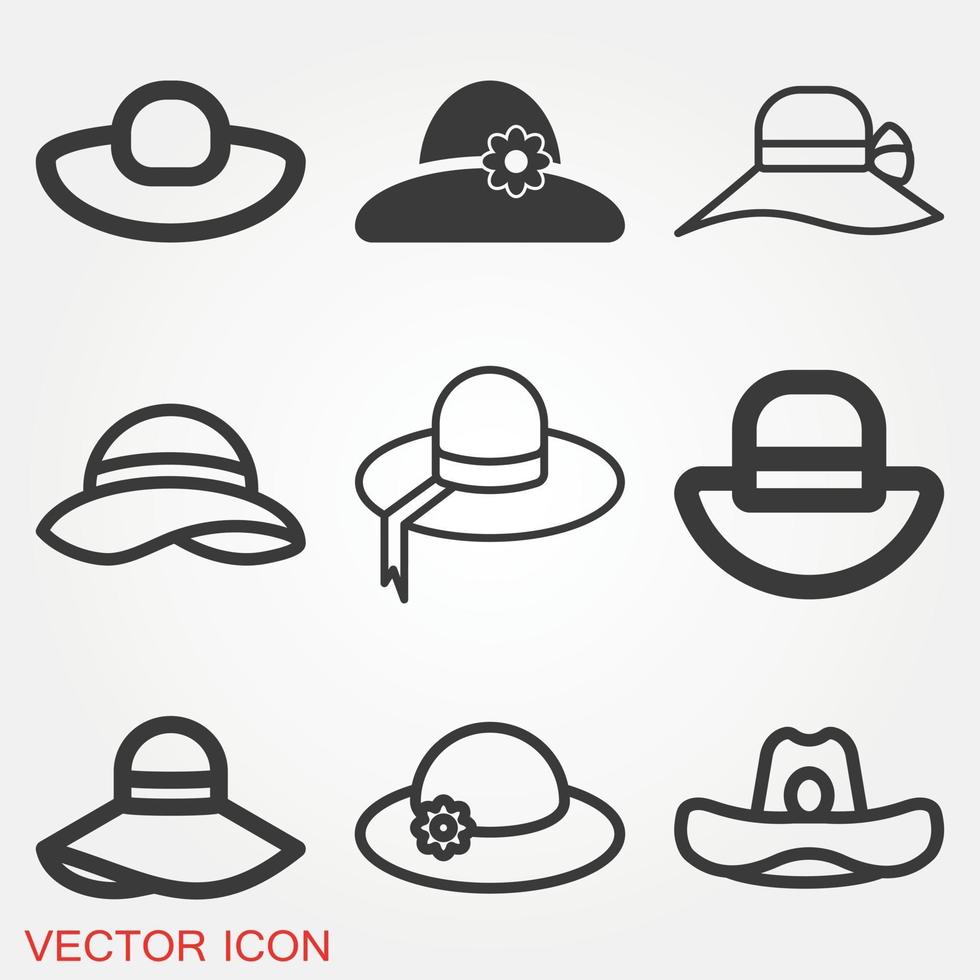 conjunto de iconos de sombrero vector