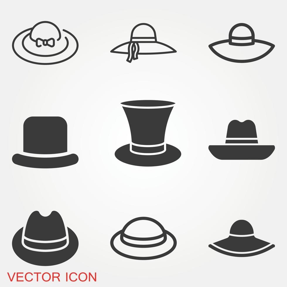 conjunto de iconos de sombrero vector