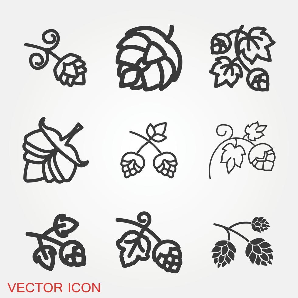 Hop Icons Set vector