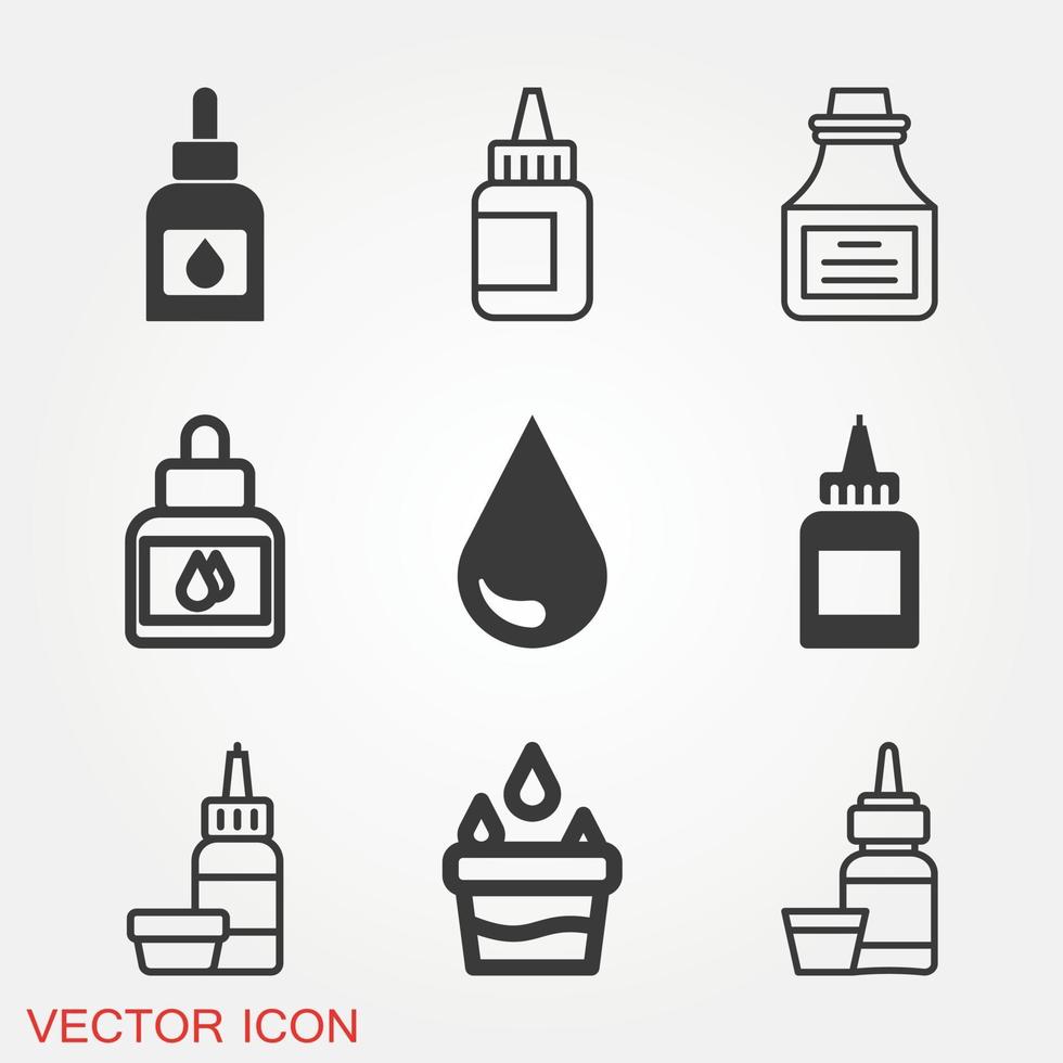 Quill Ink Icons Set vector