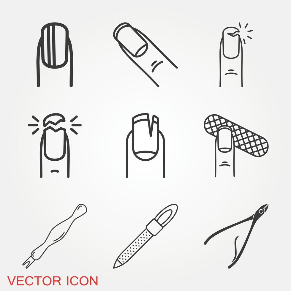 conjunto de iconos de manicura vector