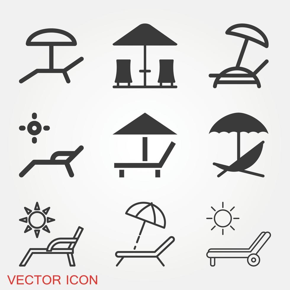 conjunto de iconos de chaise lounge vector