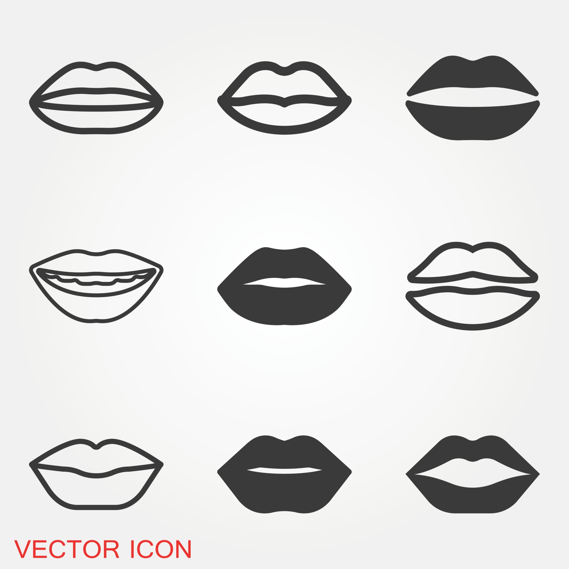 Lips Icons Set 2394168 Vector Art at Vecteezy