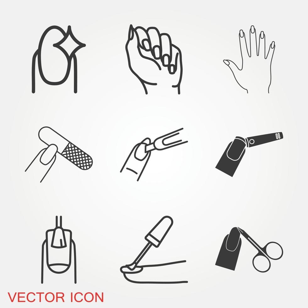 conjunto de iconos de manicura vector