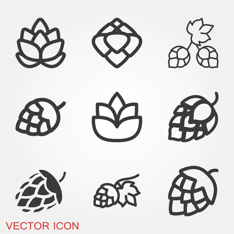 Hop Icons Set vector