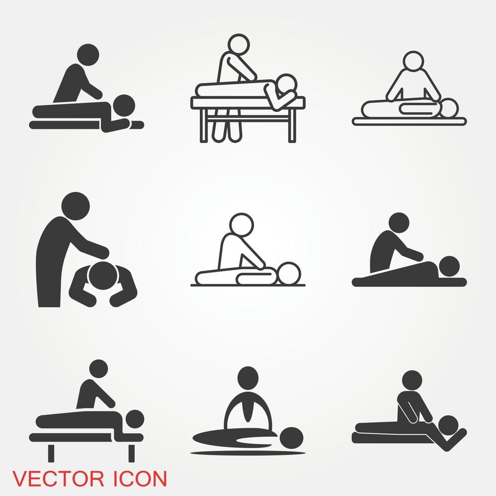 conjunto de iconos de masaje vector