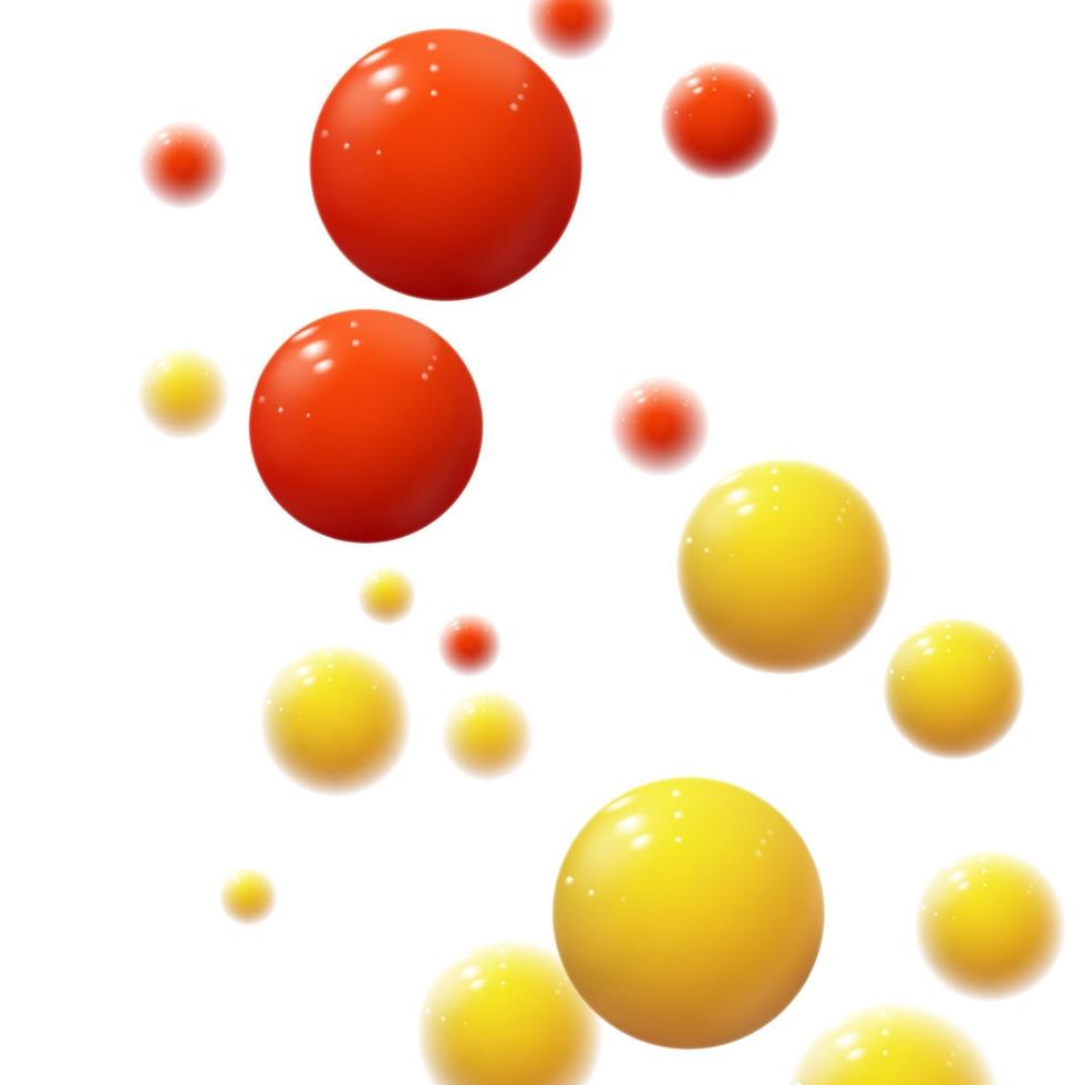 Realistic soft spheres Plastic bubbles Glossy balls vector