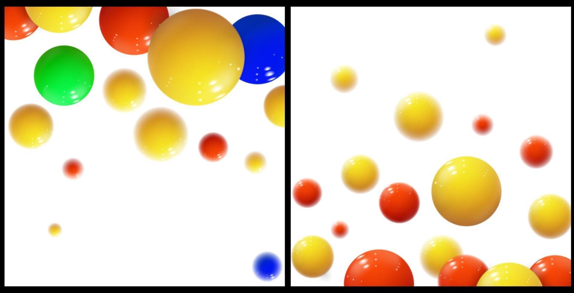 Plastic bubbles spheres Glossy balls Vector Set