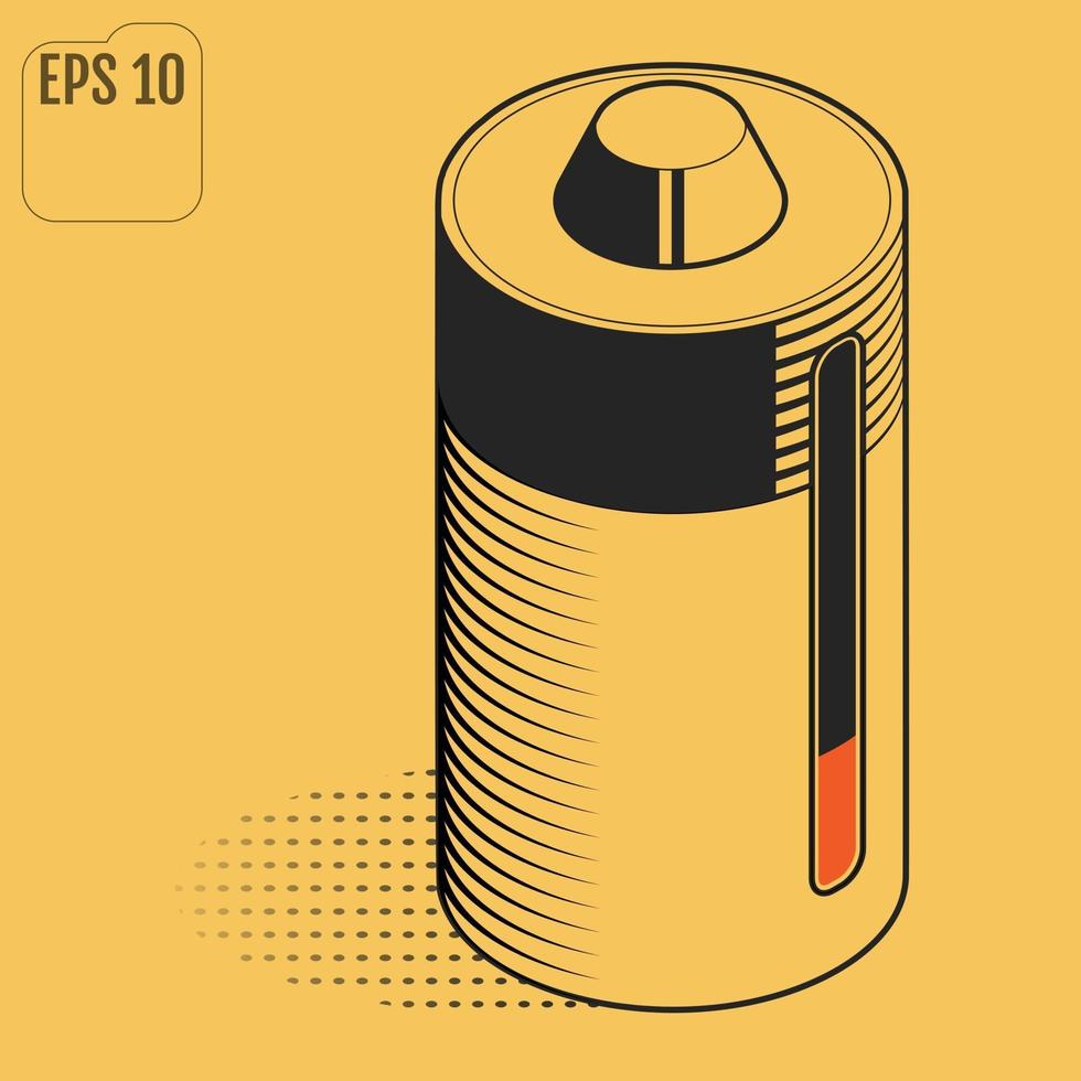Environmental battery Isometric Rechargeable battery Vector