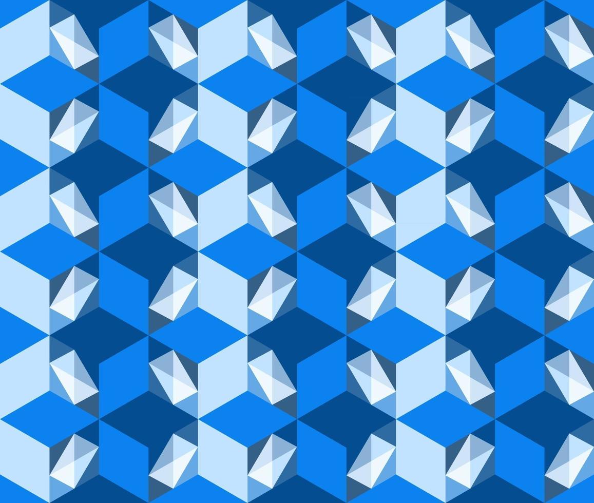 This is a polygonal blue geometric pattern with the illusion of volume vector
