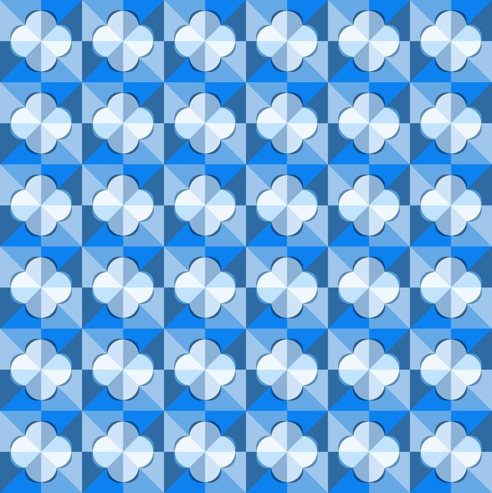 This is a polygonal blue geometric checkered pattern with a light rounded rhombus vector