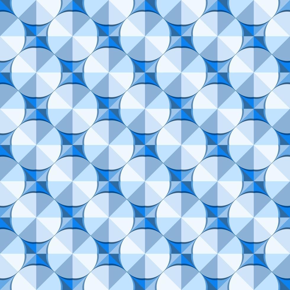 Este es un patrón geométrico azul poligonal con círculos. vector