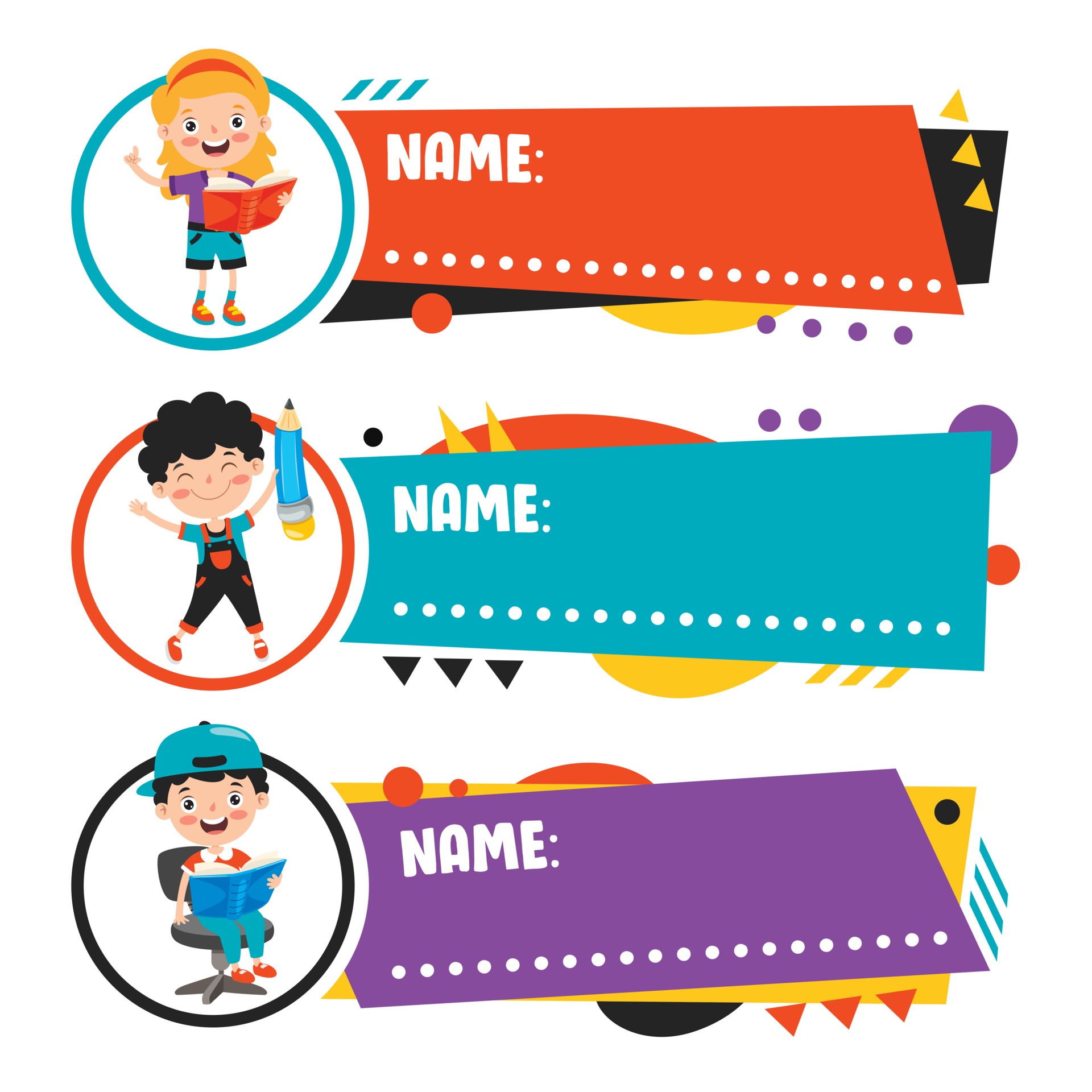 Name Tags For School Children 2394351 Vector Art At Vecteezy Name Tags For School Children 2394351 Vector Art At Vecteezy