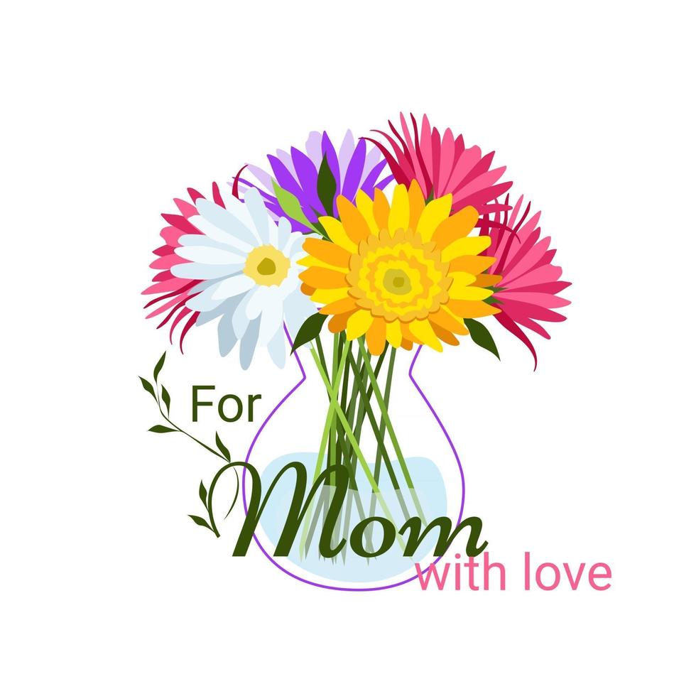 For my Mother with love Happy Mothers Day Greeting Card vector