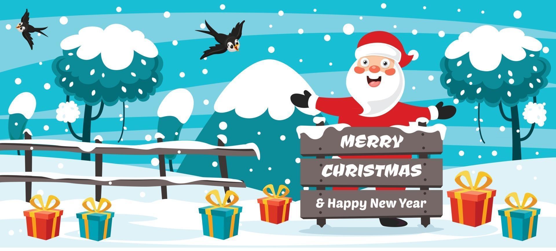 Christmas Card Design With Funny Character vector