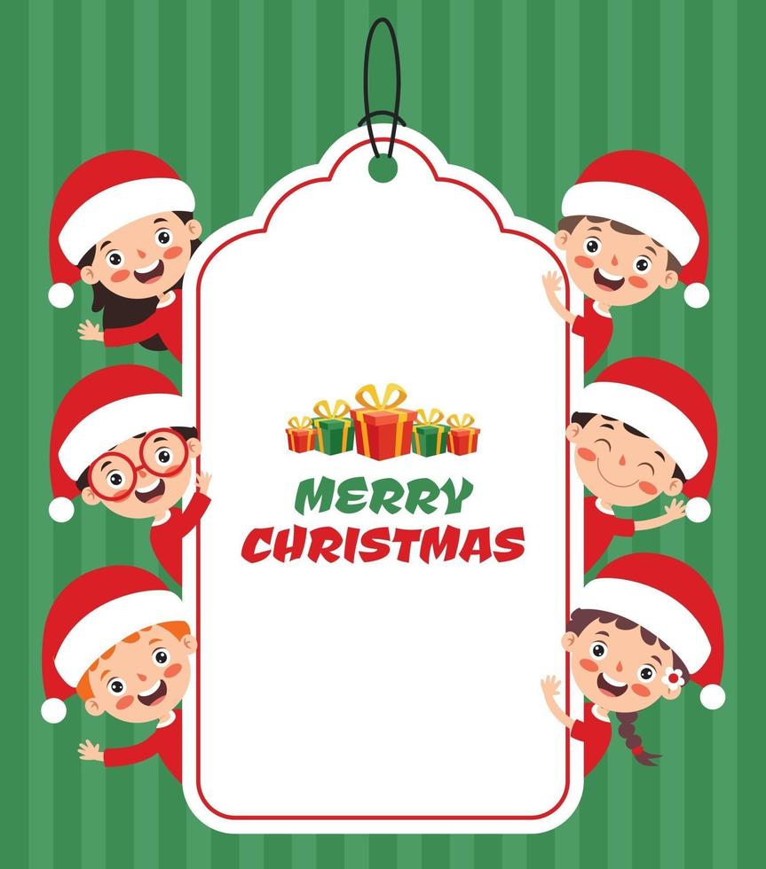 Christmas Card Design With Funny Characters vector