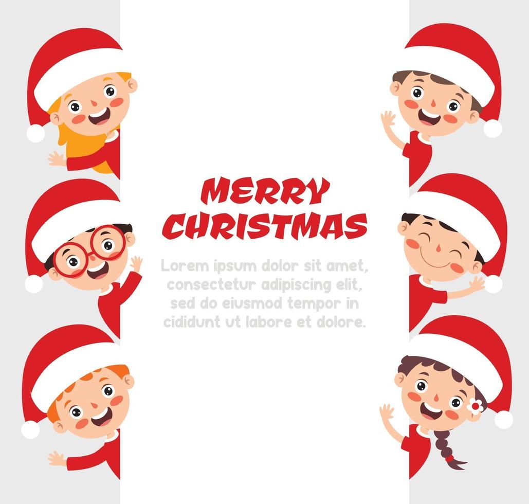 Christmas Card Design With Funny Characters vector