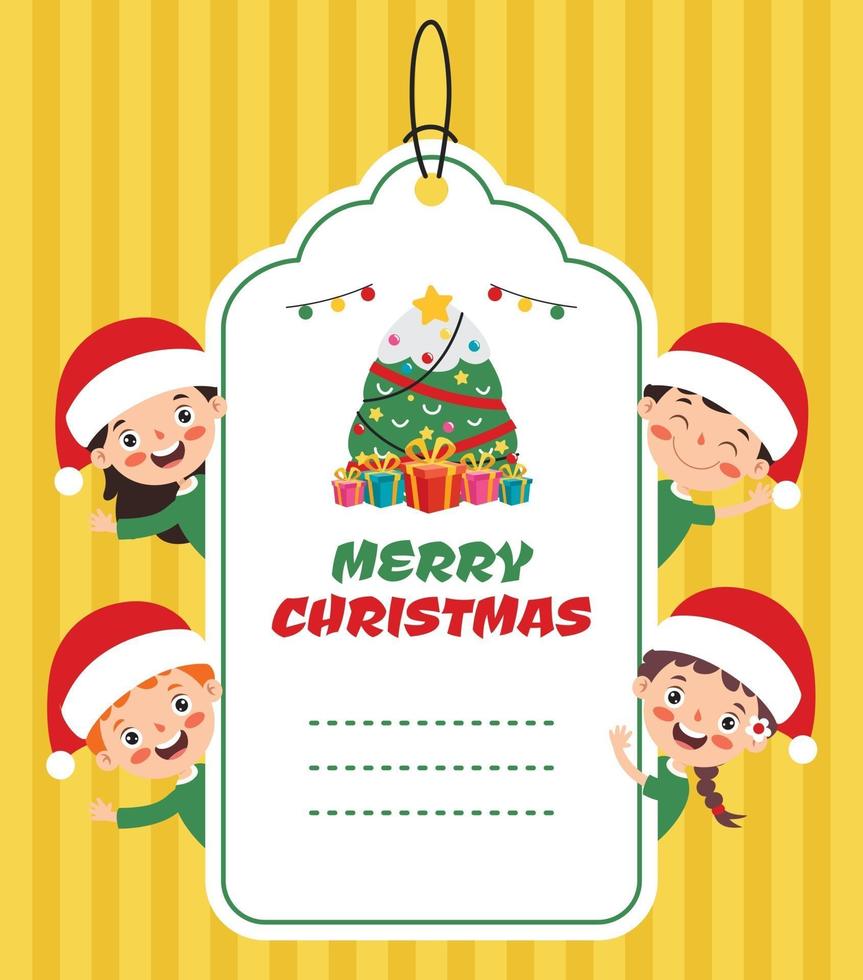 Christmas Card Design With Funny Characters vector