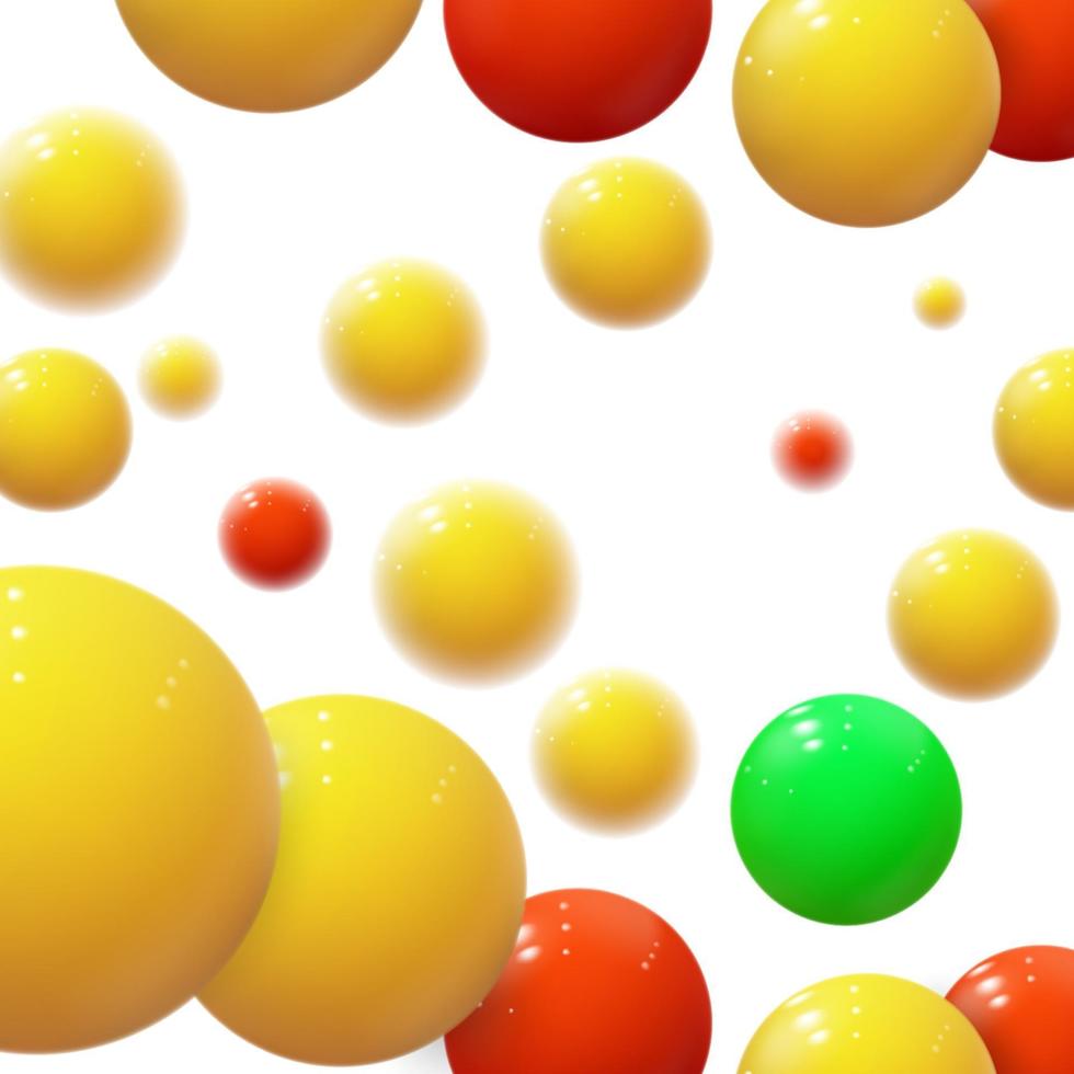 Realistic colored spheres Plastic bubbles Glossy balls vector
