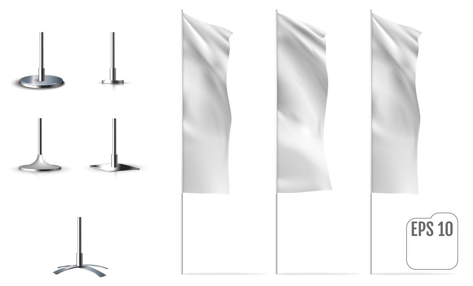 White Realistic Banner Mockup Set vector