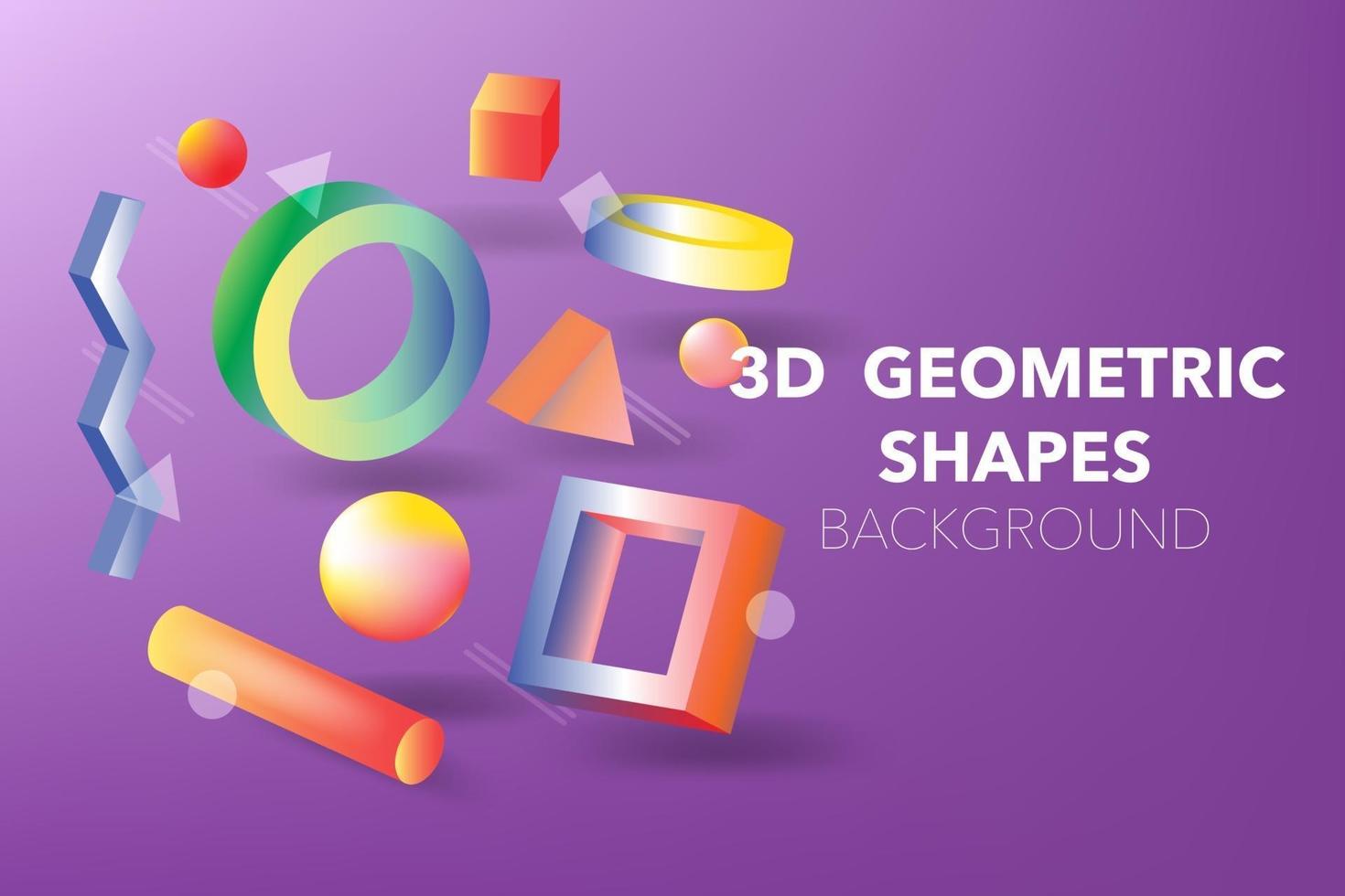 3D Geometric Shapes background vector