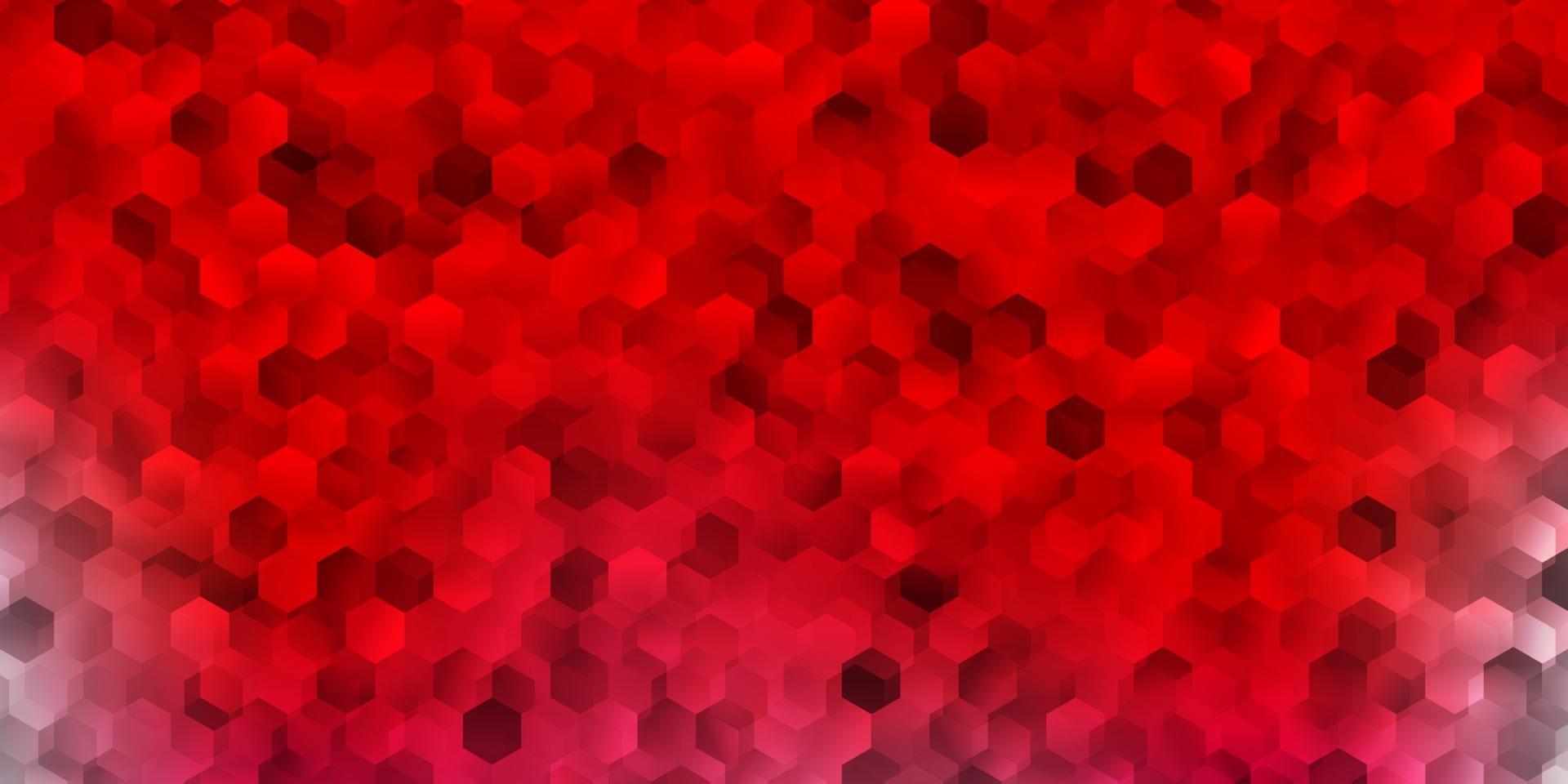 cubierta de vector rojo claro con hexágonos simples.