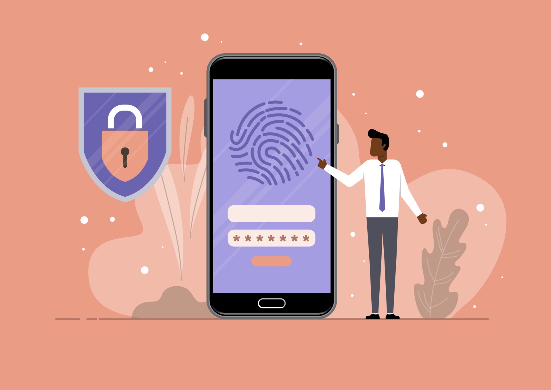 Mobile fingerprint security protection 2394567 Vector Art at Vecteezy