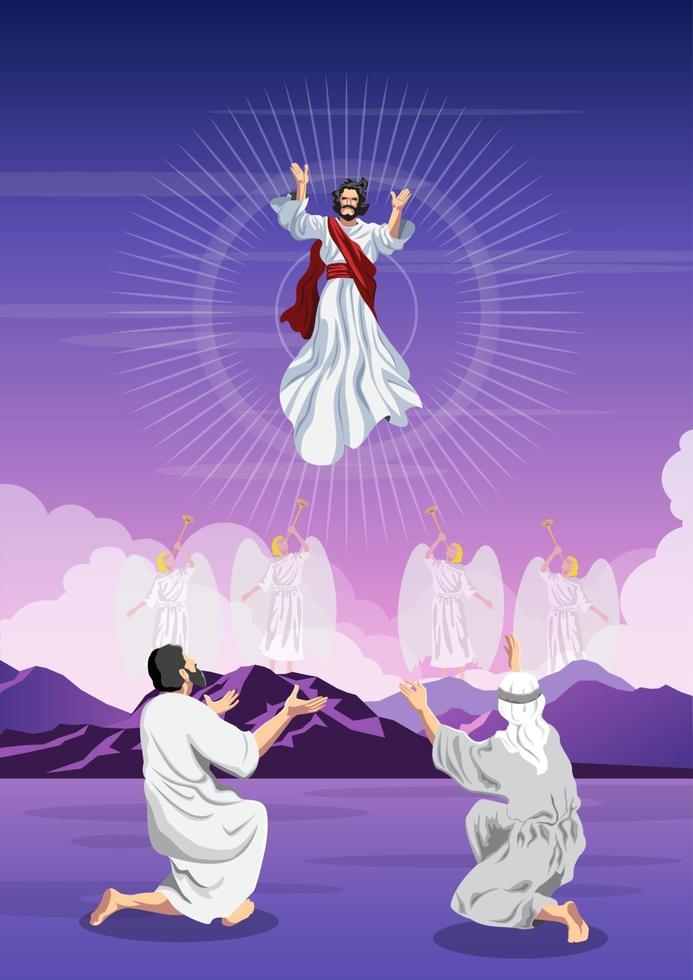 Happy Ascension Day of Jesus Christ vector