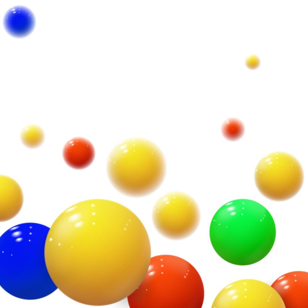 esferas suaves burbujas de plástico bolas brillantes vector