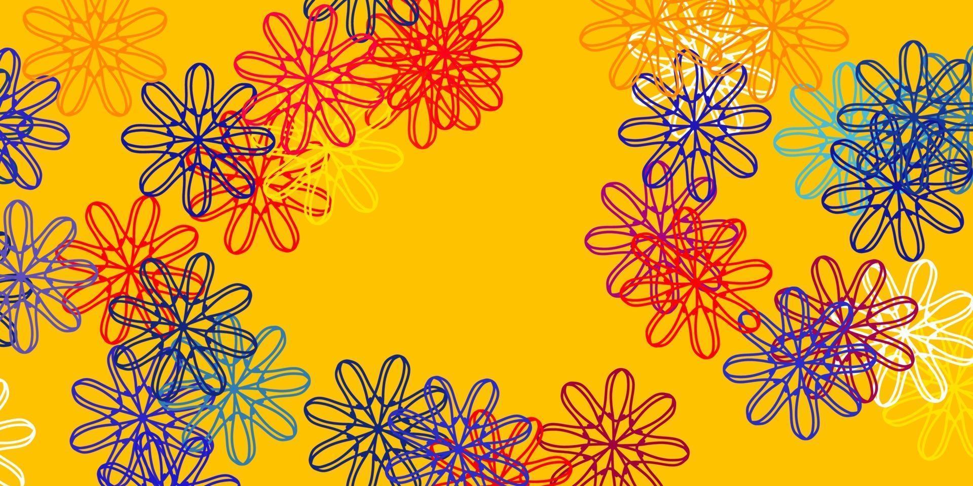 ilustraciones naturales del vector rojo claro, amarillo con flores.