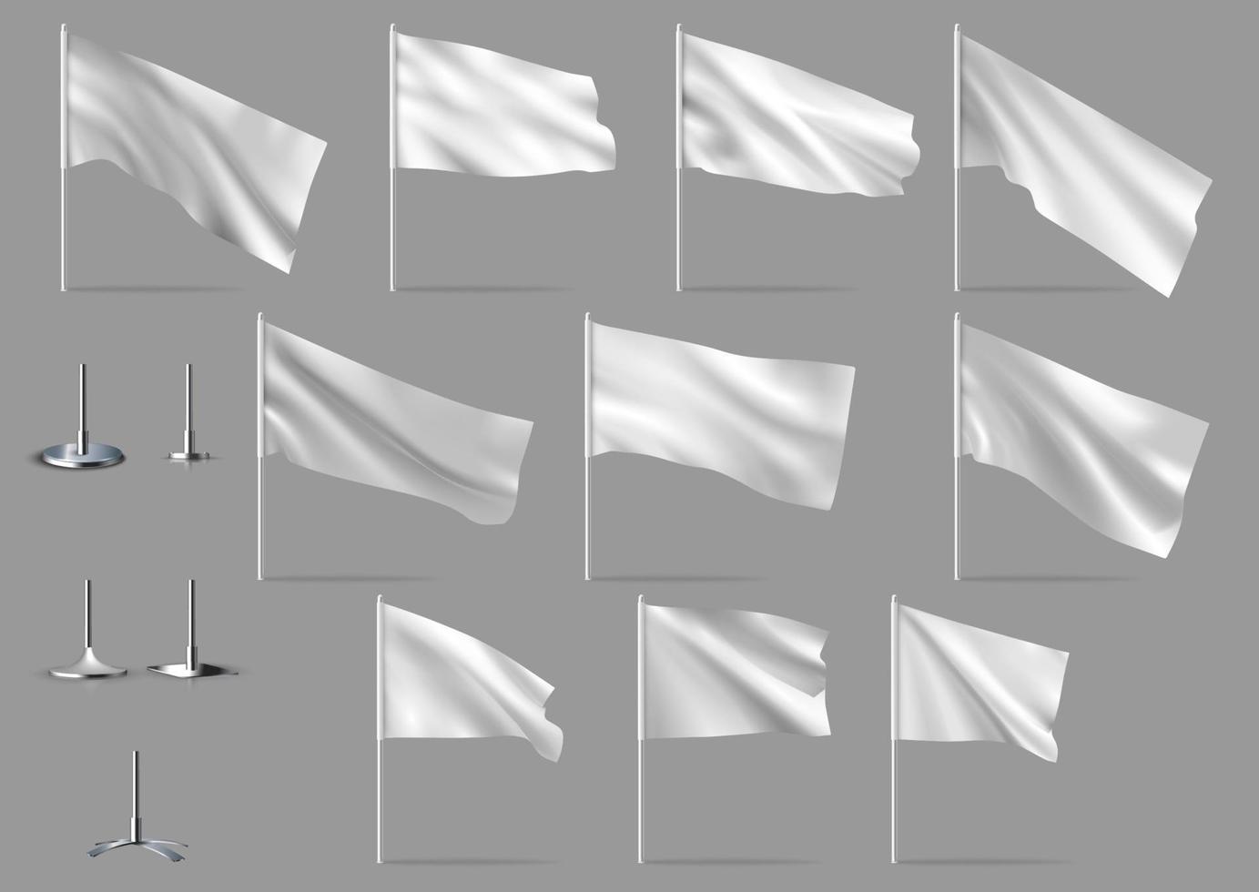 Mockups of white flags Vector