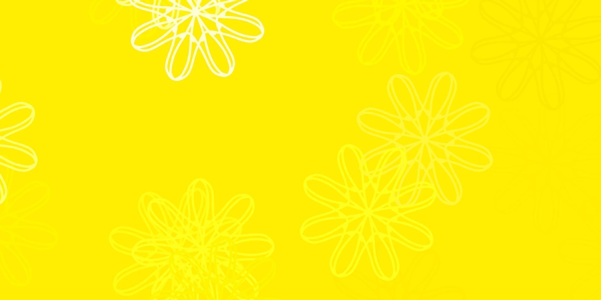 Light Yellow vector doodle background with flowers. 2394683 Vector Art