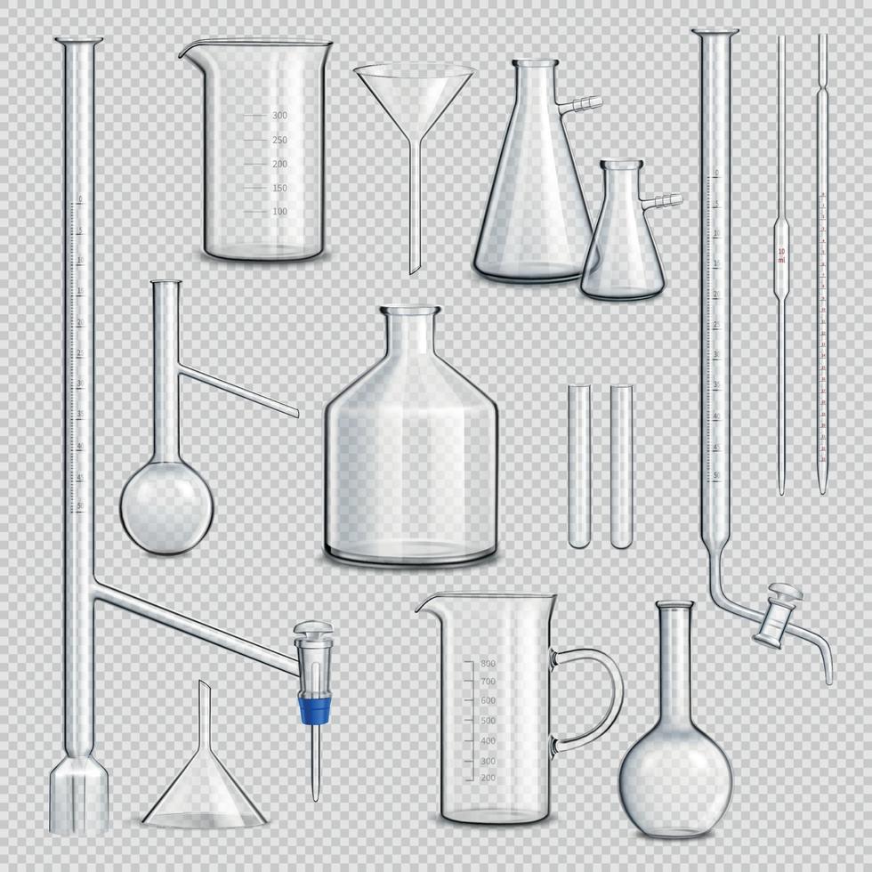 Laboratory Glassware Set Vector Illustration