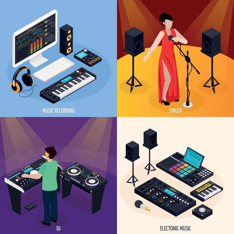 Musicians Life Design Concept Vector Illustration