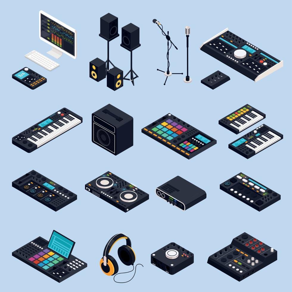 Pro Audio Gear Icons Vector Illustration 2394821 Vector Art at Vecteezy