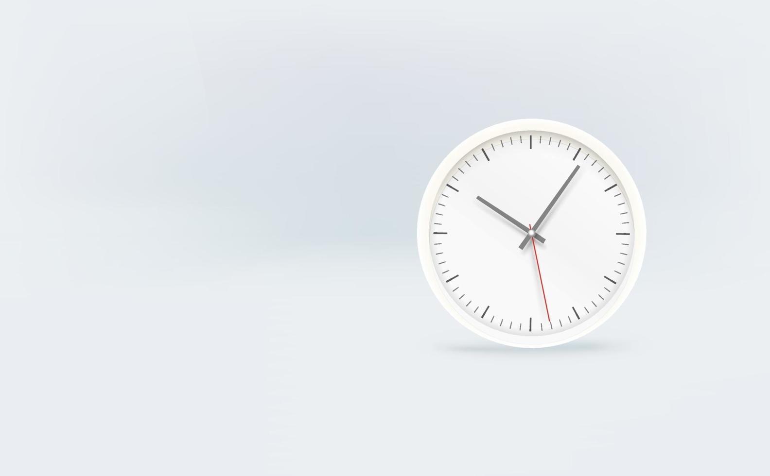 bandera blanca con reloj blanco vector