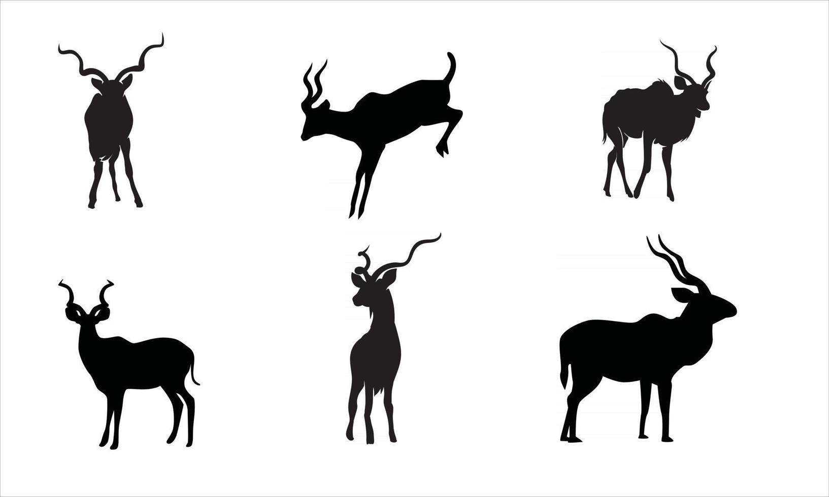 collection of deer silhouettes vector