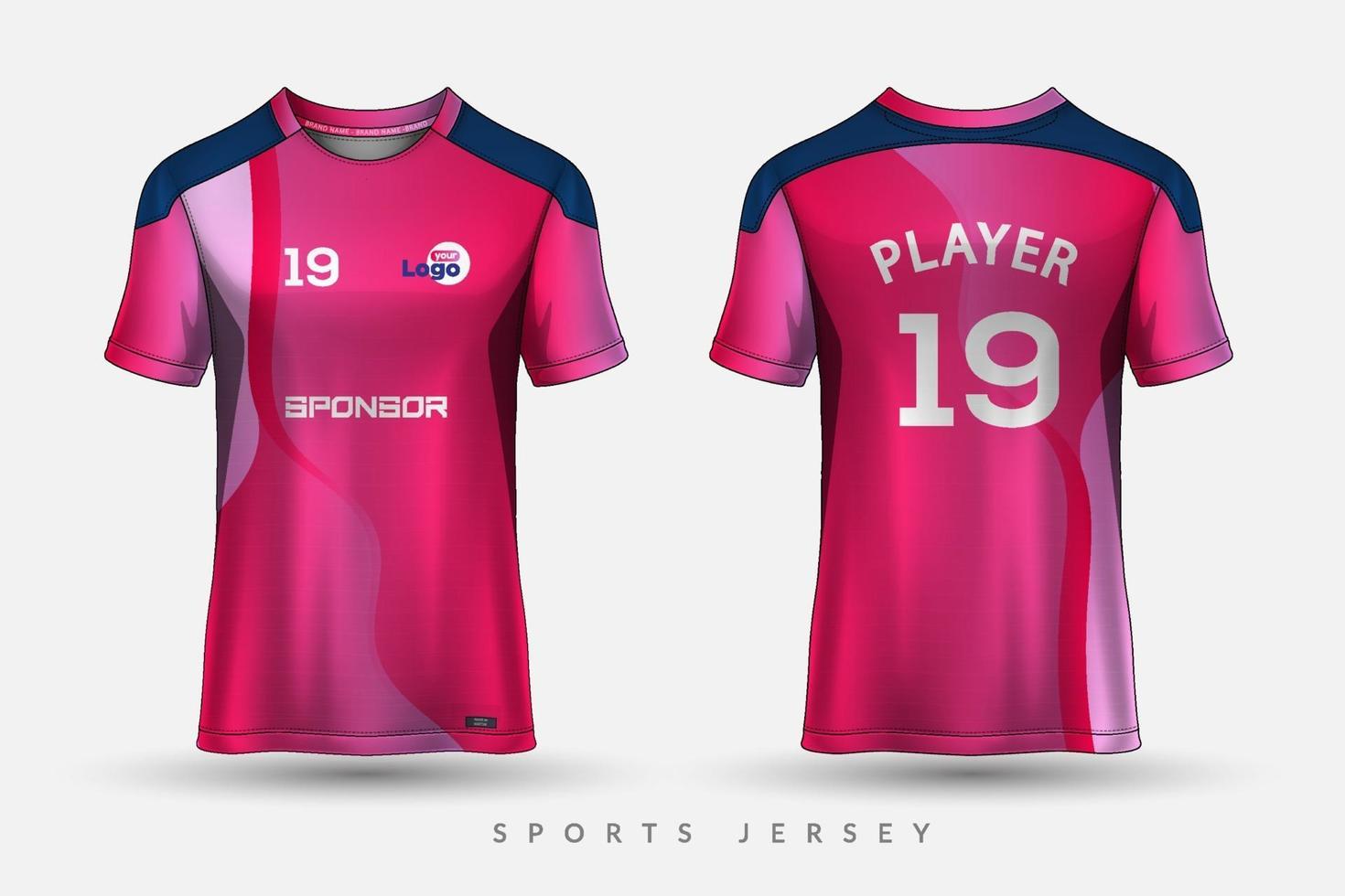 Soccer jersey and tshirt sport mockup template Graphic design for football kit vector