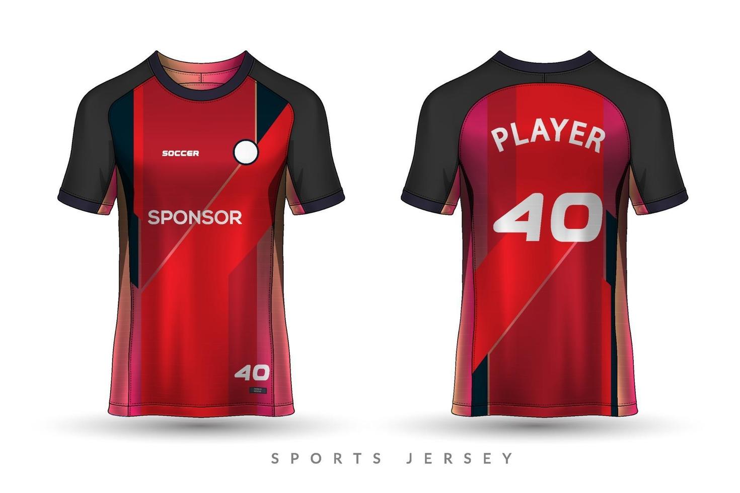 Soccer jersey and tshirt sport mockup template Graphic design for football kit vector