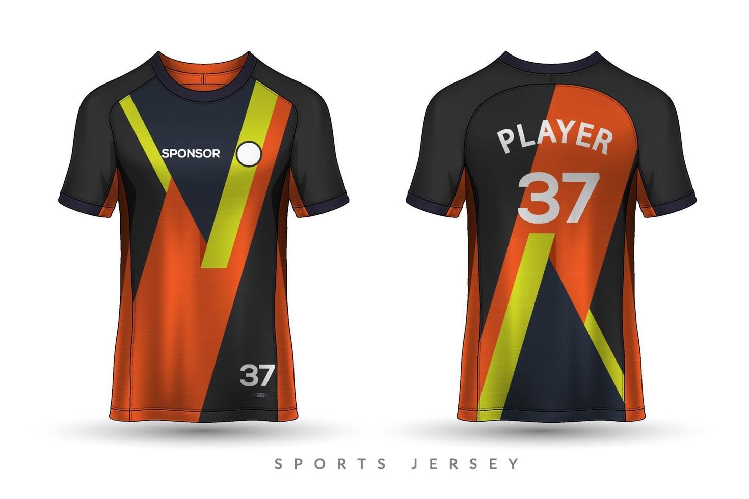 Soccer jersey and tshirt sport mockup template Graphic design for football kit vector
