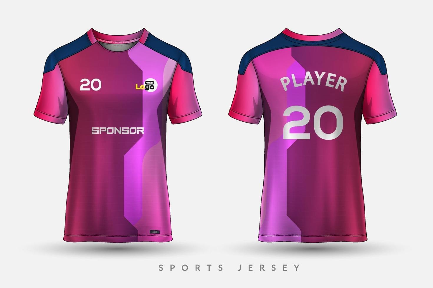 Soccer jersey and tshirt sport mockup template Graphic design for football kit vector